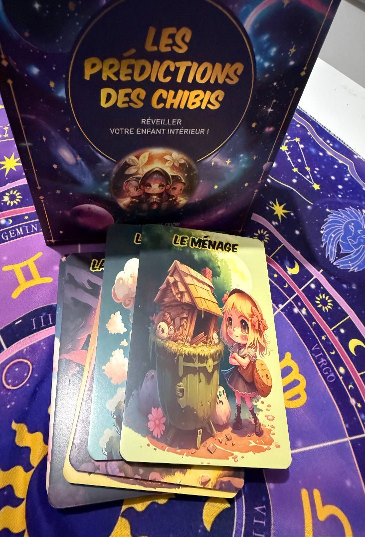 détails des illustrations chibi symboles et messages intuitifs