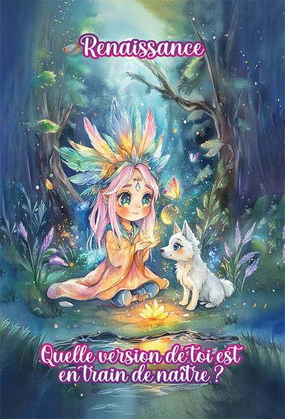illustration carte chibi titilleur personnage kawaii et symboles
