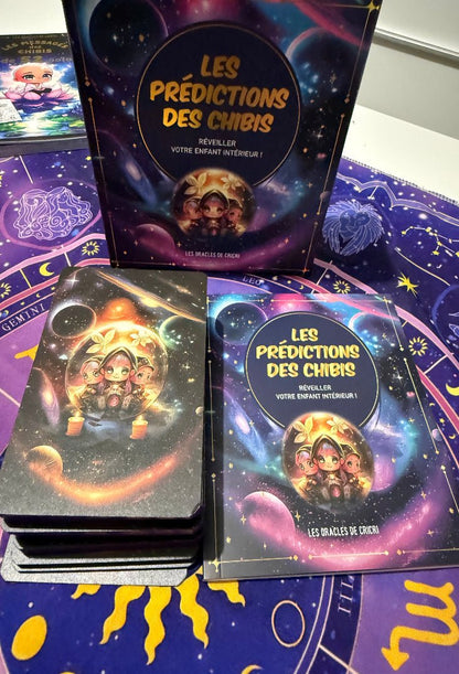 dos des cartes oracle chibi design spirituel et coloré