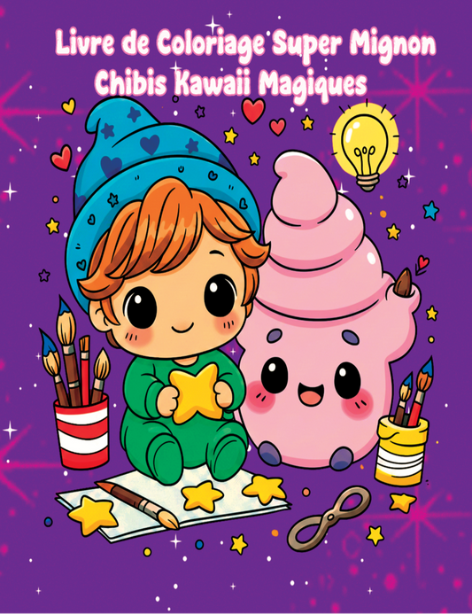 Livre de Coloriage Super Mignon – Chibis Kawaii Magiques: 52 illustrations adorables pour petits et grands