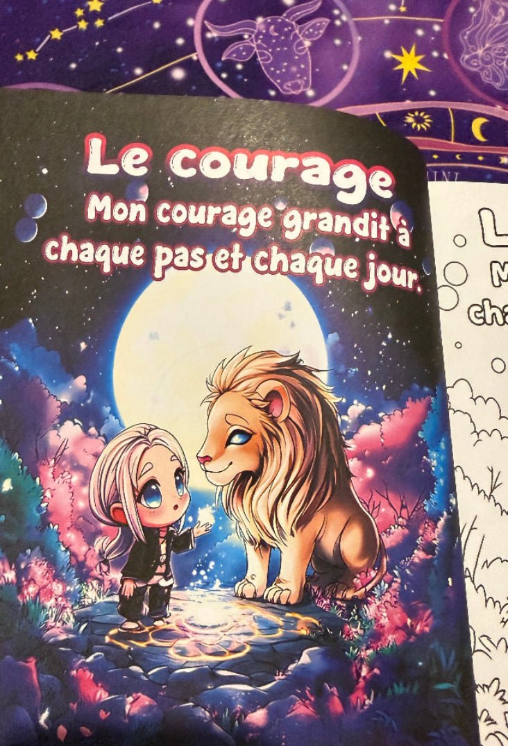 livre de coloriage chibi ouvert activité créative détente et bien-être