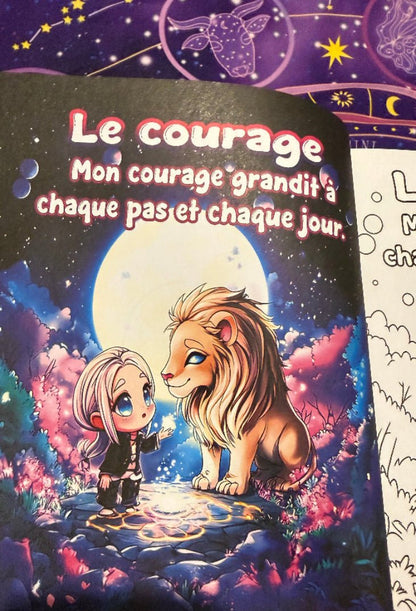 livre de coloriage chibi ouvert activité créative détente et bien-être