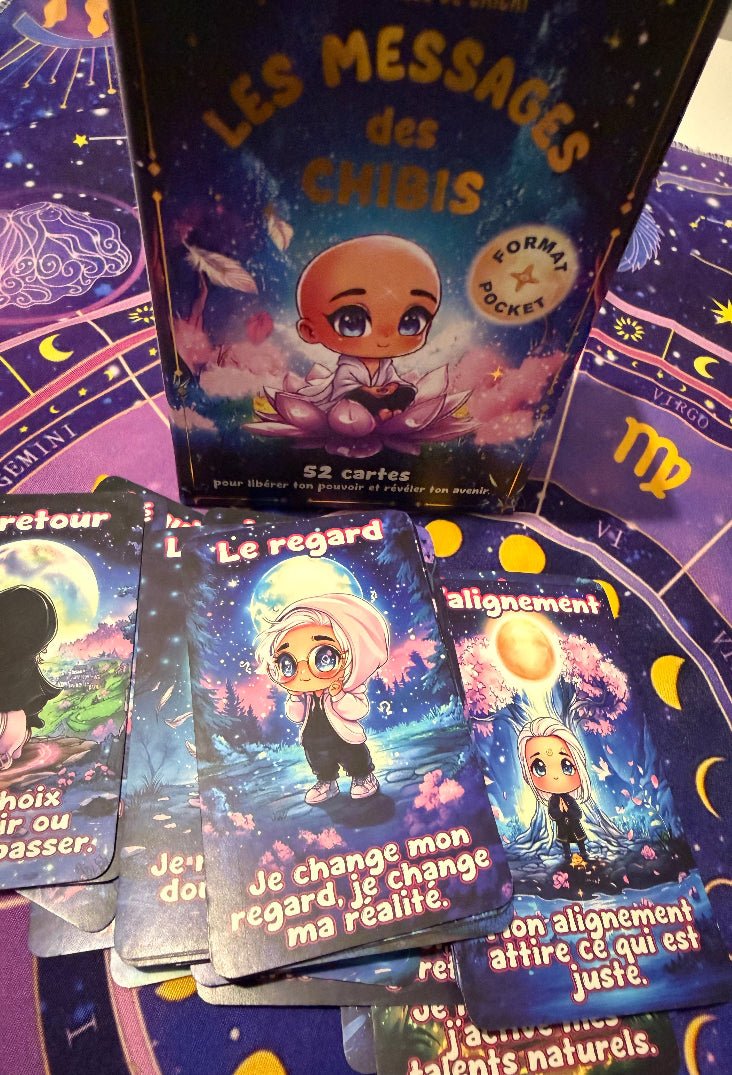 Oracle Pocket – Les Messages des Chibis (52 Cartes) oracle divinatoire cartes oracle guidance spirituelle amour avenir développement personnel oracle débutant